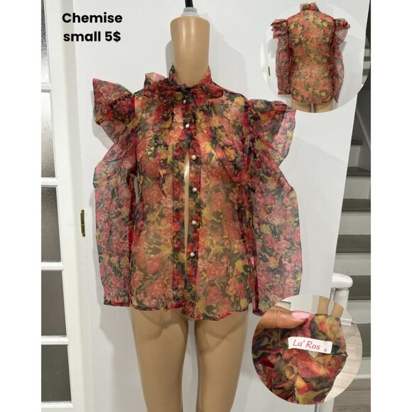 La’Ros Sheer Floral Blouse – Small - Picture 1 of 1
